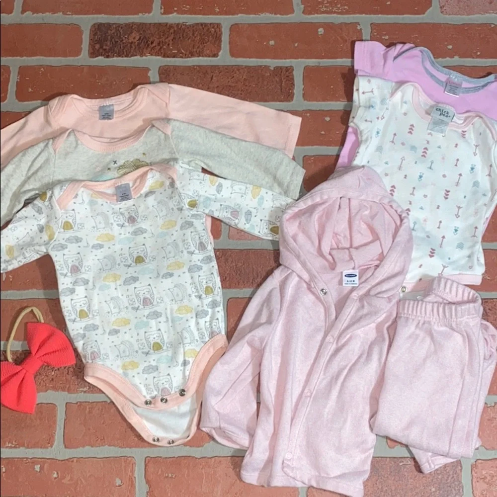 Babygirl 6-9 months onesie & outfit bundle